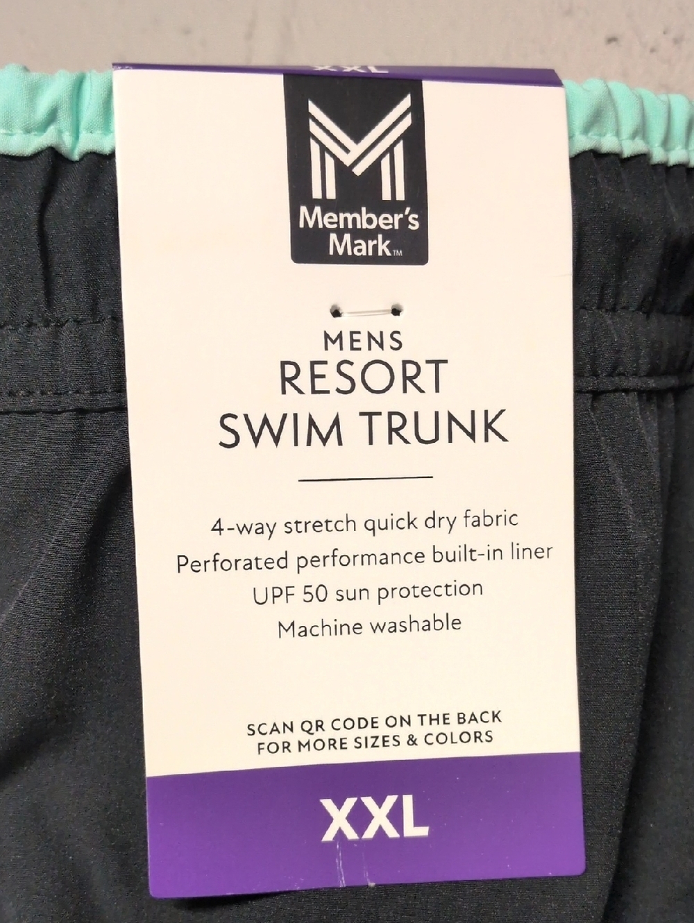 Member's Mark Men's Black Swim Shorts XXL NWT - Picture 4 of 4